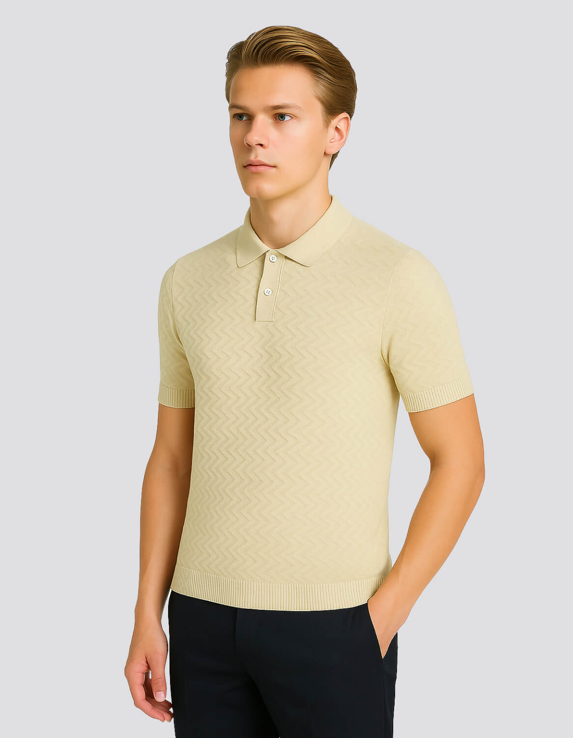 Lightweight Woven Polo Tee