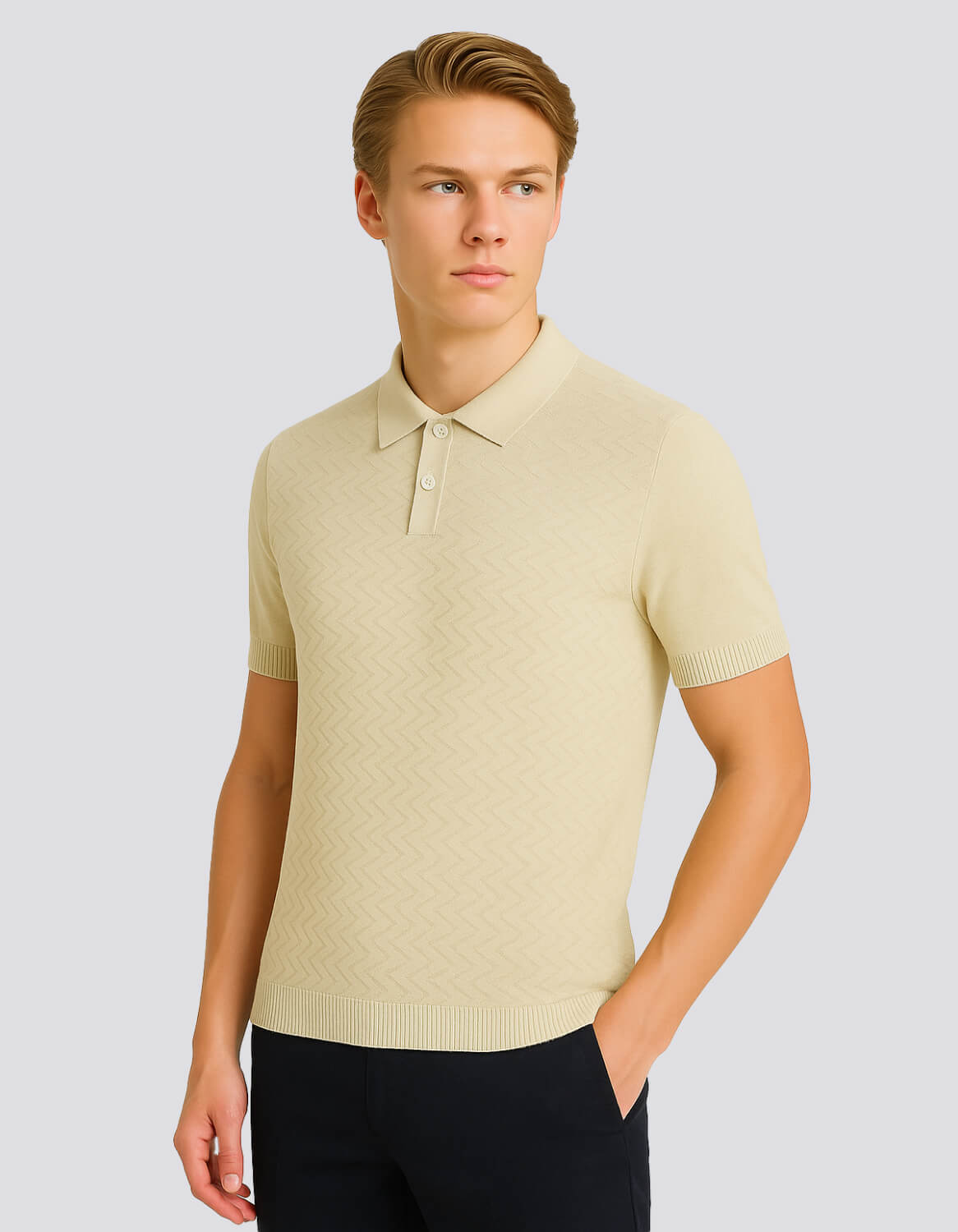Lightweight Woven Polo Tee