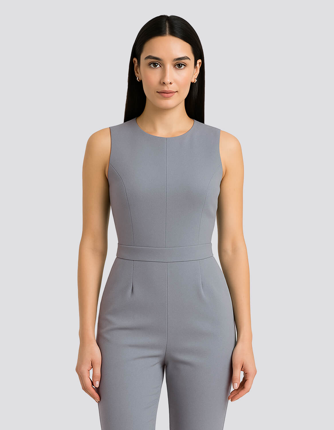 Sleek Sleeveless Tailored Jumpsuit
