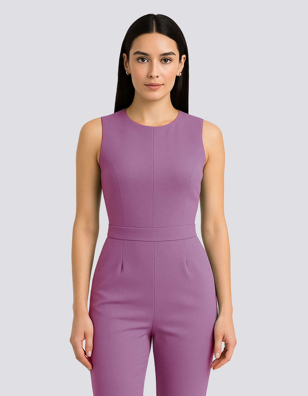 Sleek Sleeveless Tailored Jumpsuit