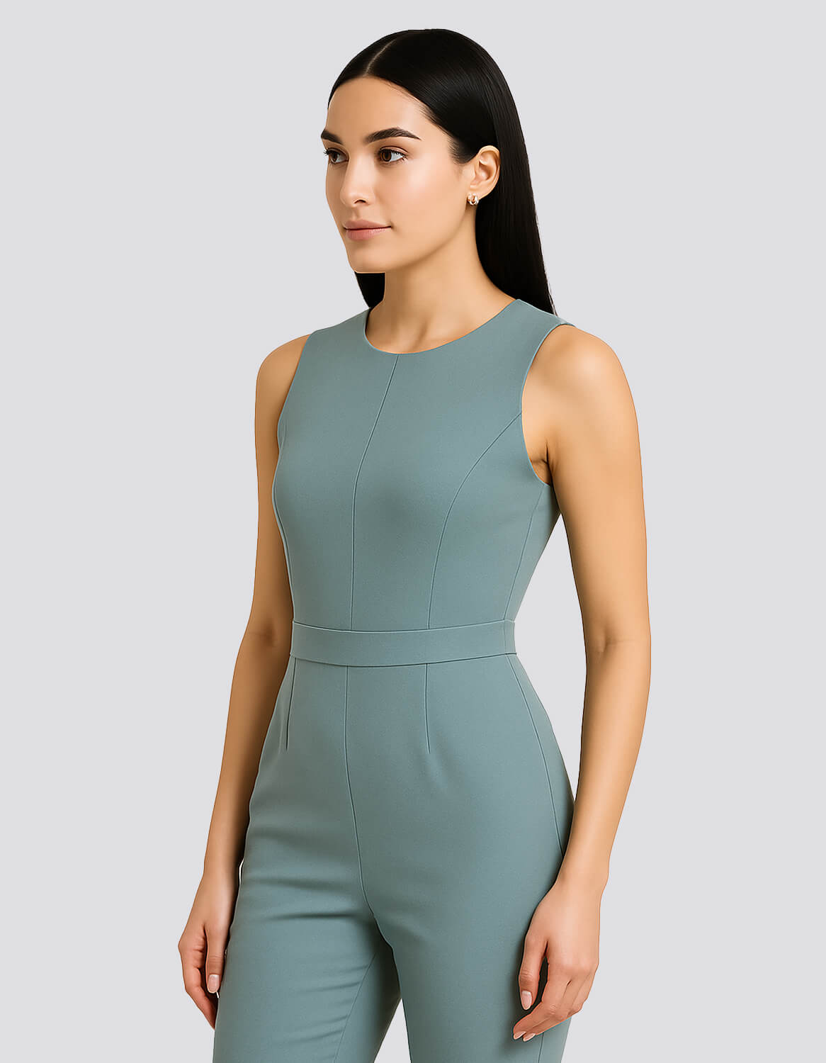 Sleek Sleeveless Tailored Jumpsuit