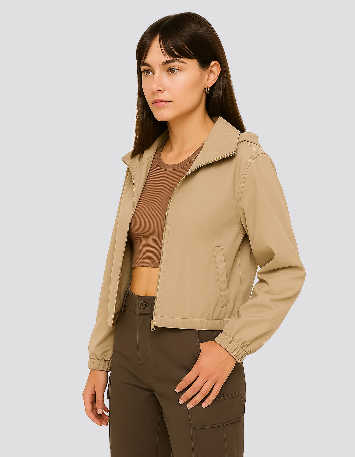 Relaxed Fit Cropped Outerwear