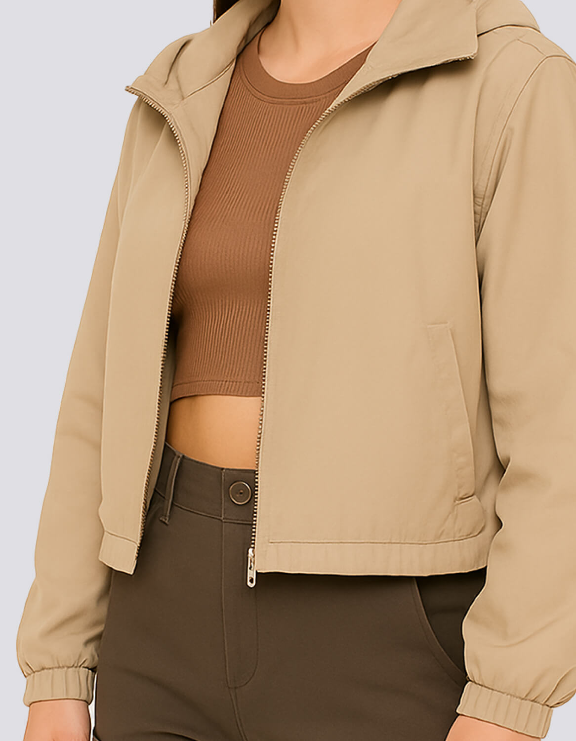 Relaxed Fit Cropped Outerwear