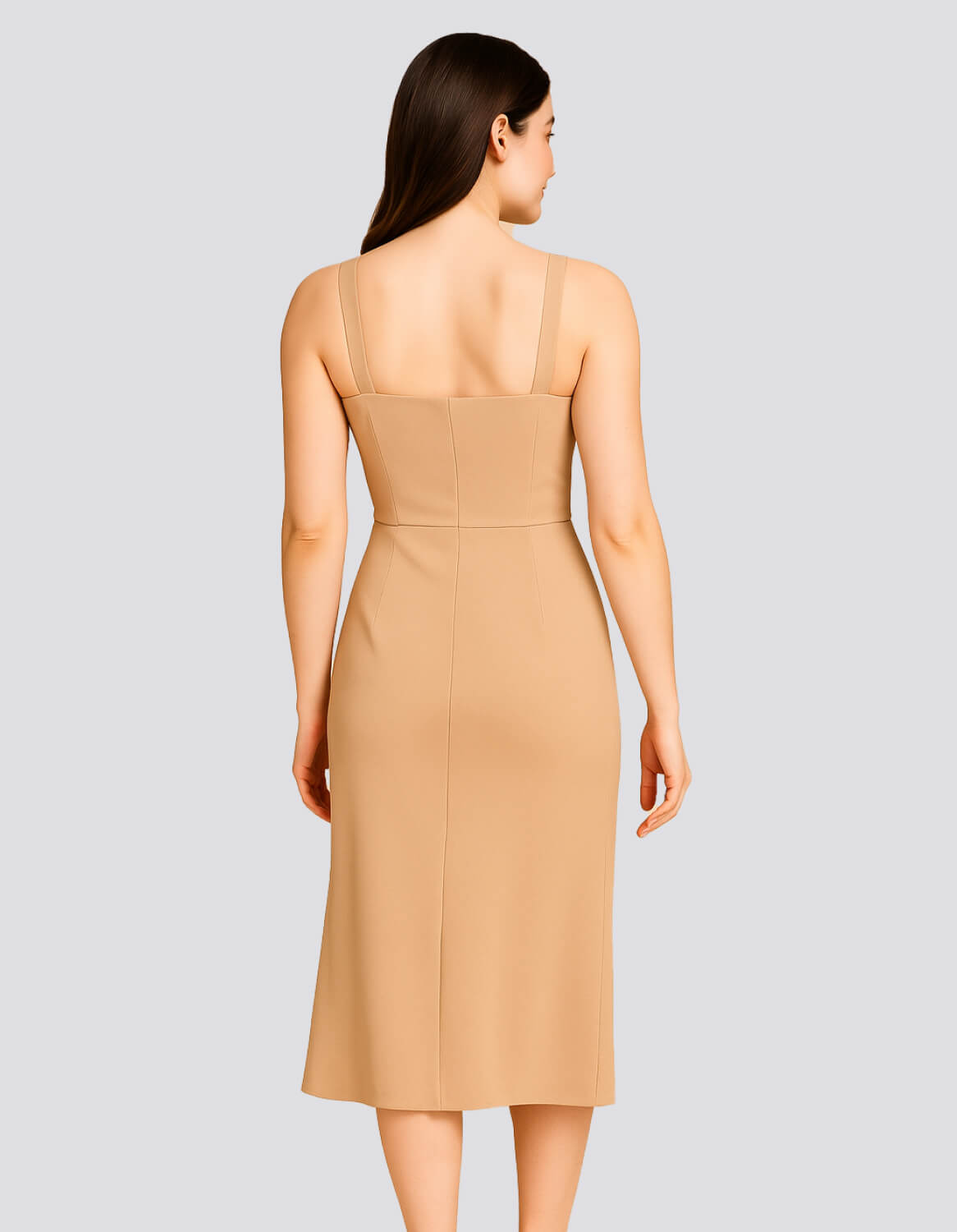 Elegant Neutral Midi Dress
