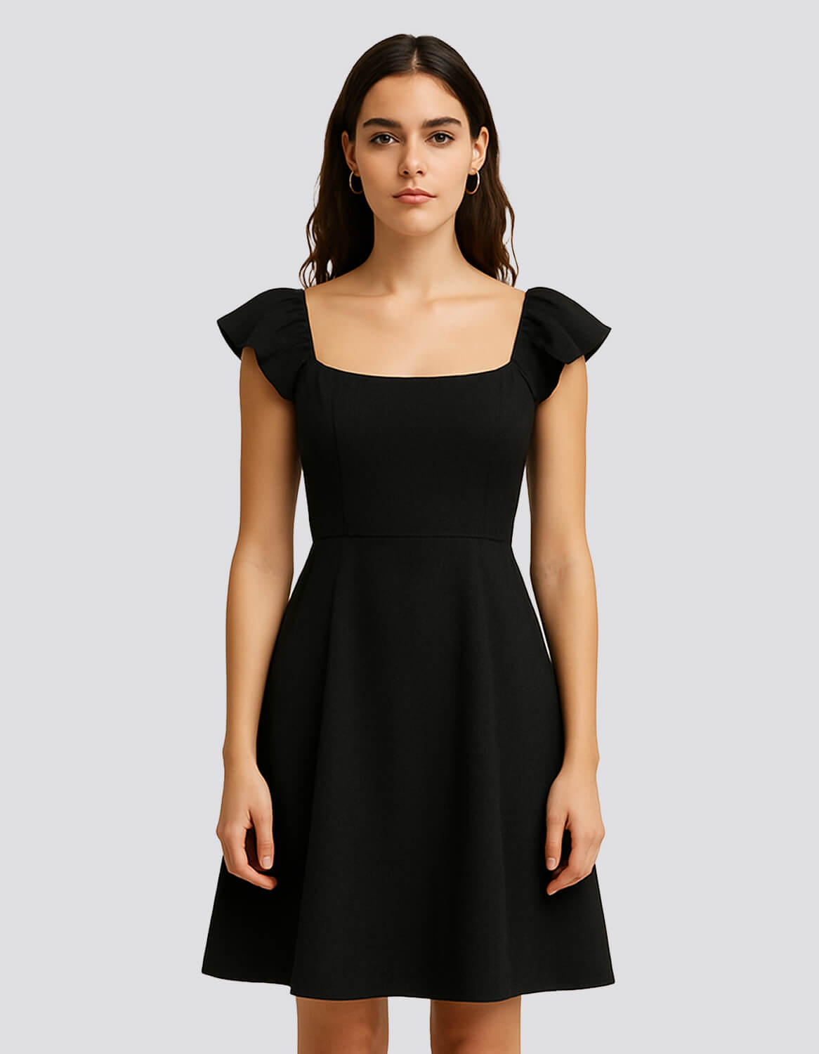 Flutter Sleeve Fit & Flare Dress