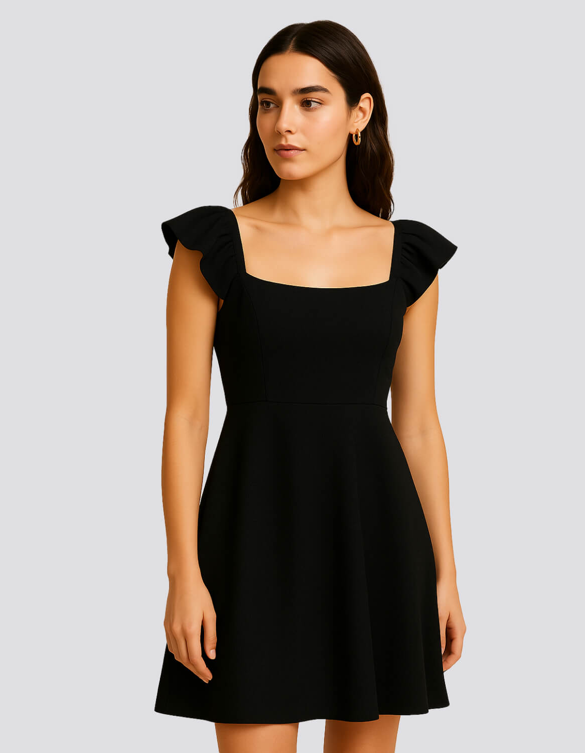 Flutter Sleeve Fit & Flare Dress