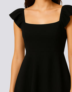 Flutter Sleeve Fit & Flare Dress