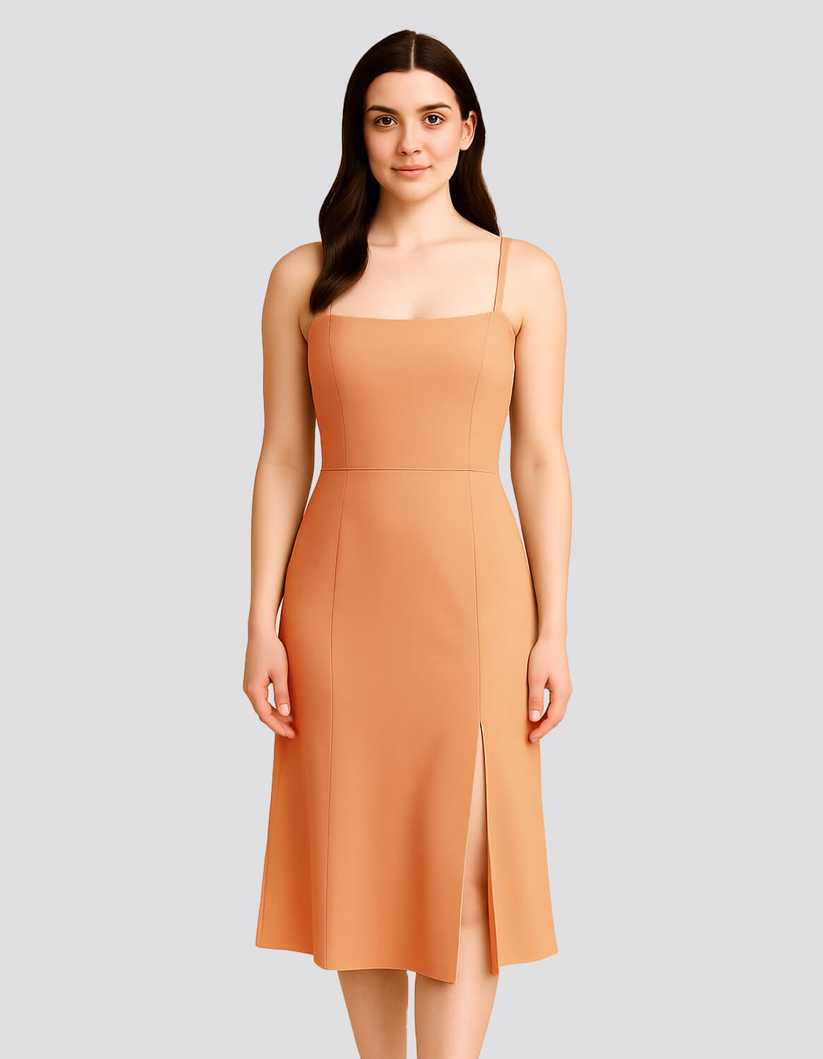 Elegant Neutral Midi Dress