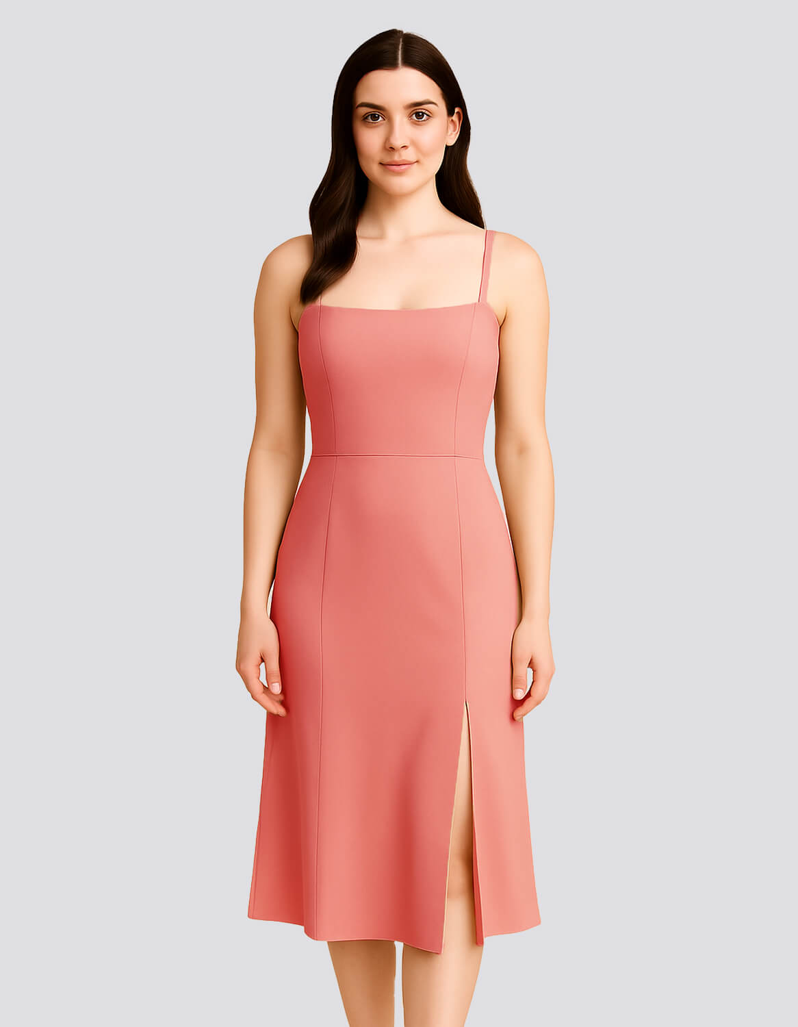 Elegant Neutral Midi Dress