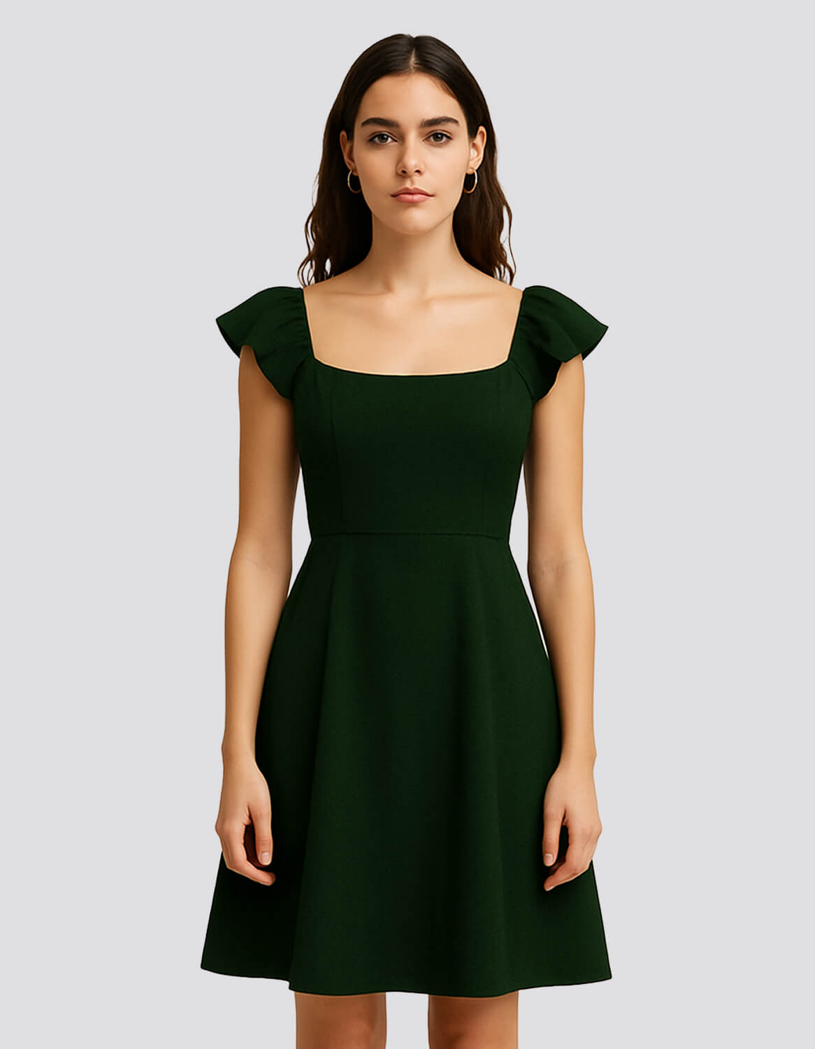 Flutter Sleeve Fit & Flare Dress