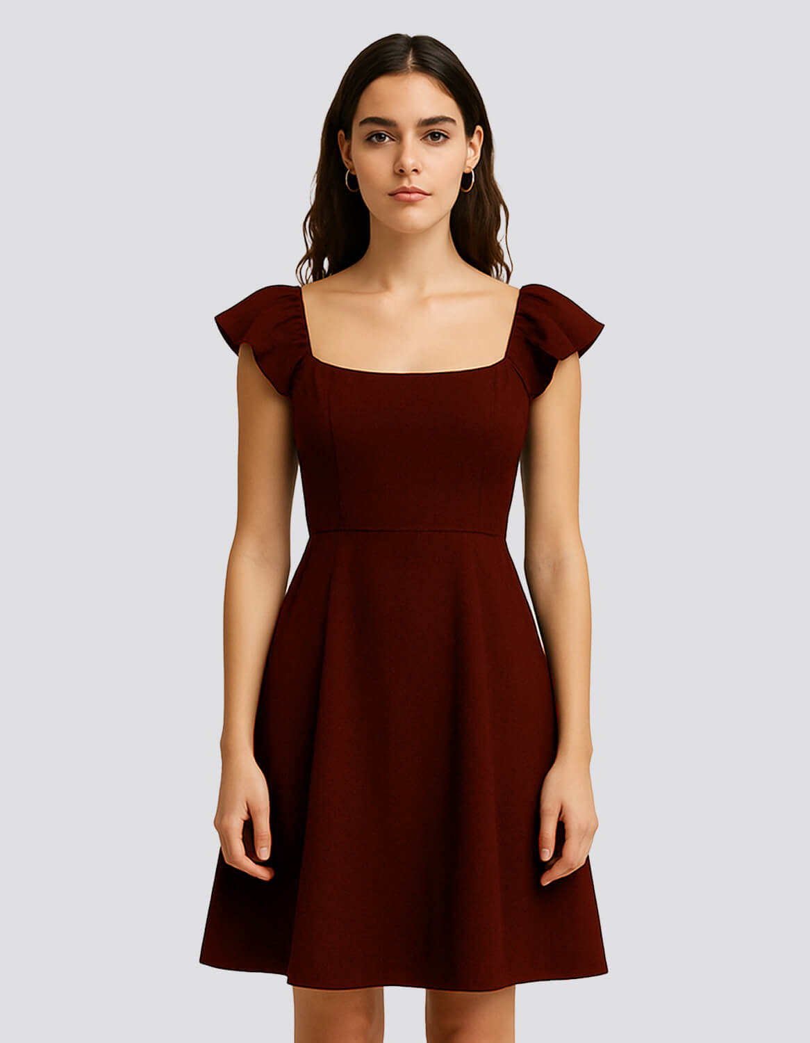 Flutter Sleeve Fit & Flare Dress